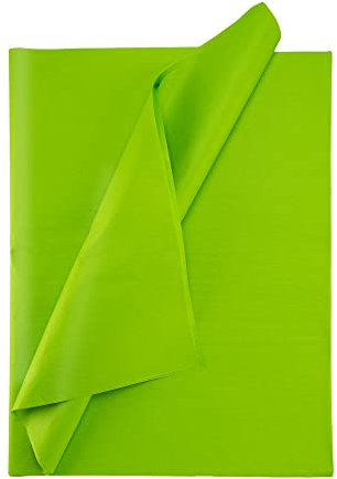 Seidenpapier bunt – 50 Blatt – 50 x 75 cm – Verpackungsmaterial für Kerzen, Kleidung, Seife – als Bastelpapier, Geschenkpapier – Hochzeit, Weihnachten – Füllmaterial in Versandkartons – HELLGRÜN