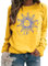 Abtel Halloween Sweatshirt Sterndruck Langarmshirt Oberteil Rundhals Lose Longsleeve Lässig Pullover Langarmshirt Damen Gelb S