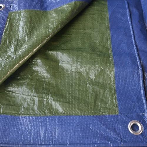 TENAX Cover All Toldo con Ojales 3,00x4 m Verde-Azul 90 g/m², Lona Cubretodo para Leña, Muebles de Jardín, Automóviles, Piscinas, Barcas, Cámping, Lona Protectora Impermeable y Antidesgarro