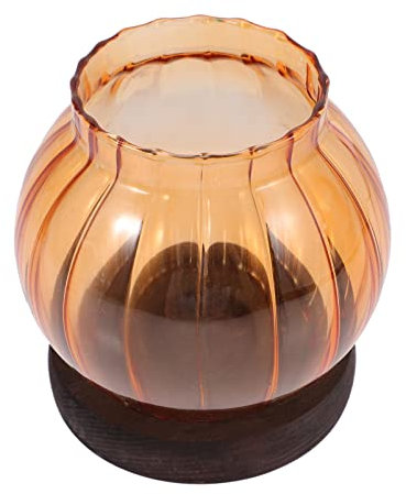 AOKWAWALIY Kerzenständer Kürbis Kerzenhalter Teelichthalter Kürbis Teelichter Kamin Kamin Kandelaber farbiges Glas Butter Lampenhalter Halloween Holz Kerzenglas