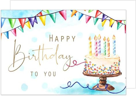 Edition Seidel Premium XXL Maxi Glückwunschkarte zum Geburtstag mit Umschlag Format DIN A4. Geburtstagskarte Grusskarte Karte Billet Happy Birthday to you Mann Frau Torte (A4-G3469)