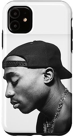 Hülle für iPhone 11 Tupac Profile Weiß