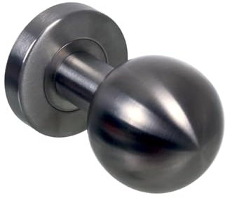 NAJDER Bouton de Porte en Acier Inoxydable, Simple, Rond, Poignée de Porte Fixe, Bouton Boule sur Rosace Ronde, Poignée Ergonomique, avec un Jeu de Vis de Fixation (AISI 304)