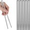 JIEYAO 5 Pairs Premium Stainless Steel Chopsticks, 18cm Non-Slip Reusable Metal Chopstick Silver Lightweight Chopsticks Dishwasher Safe Use for Home Kitchen Hotel Restaurant