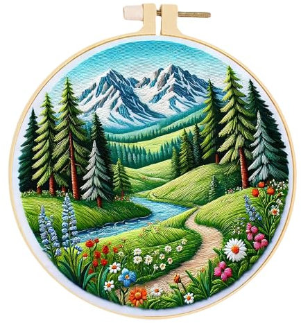 ARVALOLET Juego de bordado de punto de cruz en relieve con pintura de marco para bricolaje decoración del hogar pintura