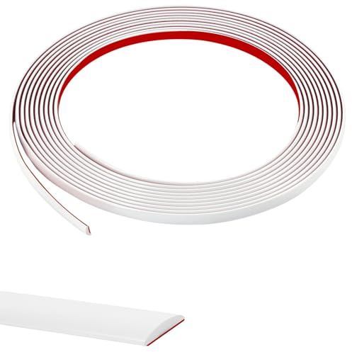 AOOSU Baguette de Finition, 5M*8MM Moulures Décoratives Autocollantes, Moulure Adhesive Bordure de Finition, Moulure Autocollante PVC Bandes de Calfeutrage pour Mur Meubles Plafond Armoire Plancher