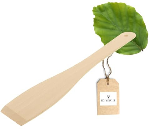 HOFMEISTER® Pfannenwender, 30 cm, antibakteriell, hitzebeständig & plastikfrei, keine Kratzer in beschichteten Pfannen, kein Plastik im Essen, 100% Naturprodukt, Buchen-Holz