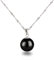 Schöner-SD Silberkette mit Anhänger Perle 12mm groß 925 Silber rhodiniert schwarz 45cm