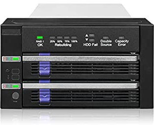 FatCage RAID MB901SPR-B R1 2X 2,5/3,5 SATA RAID1 /JBOD Wechselrahmen für 1x 5,25 Schacht schwarz