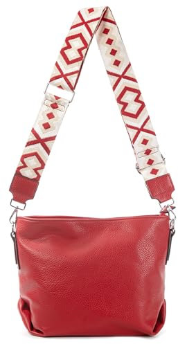 Damen Tasche Shopper Hobo Bags Crossbody Schultertasche Umhängetasche Handtasche Gürteltasche Crossover Kunst Leder Rot
