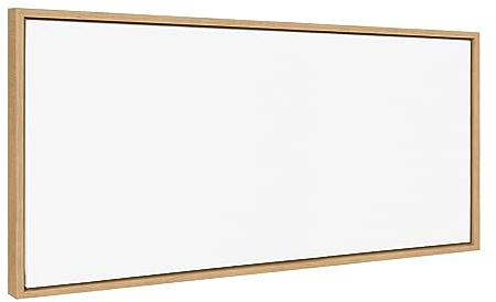 Kate and Laurel Sylvie Blank Framed Canvas Wall Art, 18x40 Natural, Modern Empty Canvas for Paint-Your-Own Art, Premium Canvas Already Framed