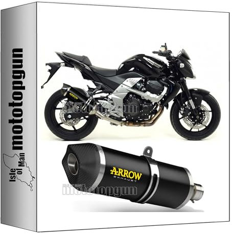 arrow 71723AKN + 71368MI pot echappement approuve race-tech aluminium noir embout carby compatible avec kawasaki z750 z-750 r 2011 2012 2013 2014 mototopgun