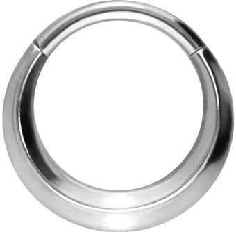 PIERCINGLINE Segmentring Clicker Titan Piercing Nase Septum Ohr Helix Tragus 8 mm Silberfarben