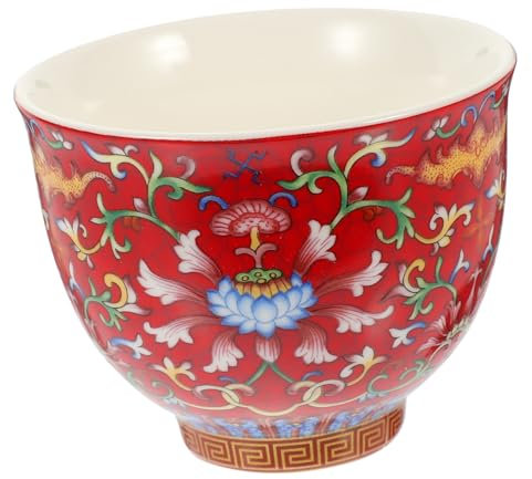 BESTonZON Taza De Agua De Cerámica Pintada Tetera Vintage Taza De Té Chino Floral Taza De Té De Flor De Loto Mini Tazas De Espresso Tazas De Degustación De Cerámica Antiguo Japón Oficina