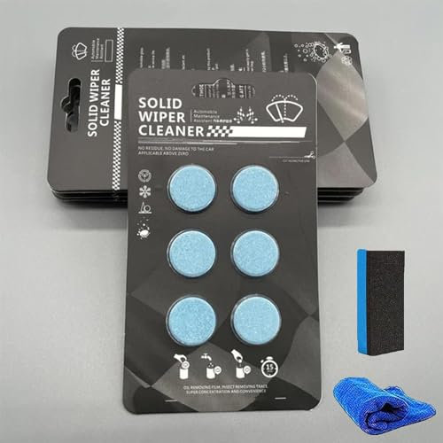 Solid Wiper Cleaner,Concentrated Washer Fluid, Car Windshield Washer Fluid Concentrate Clean Tablets,Glass Cleaner Concentrate,Windshield Wiper Fluid,Solid Wiper Cleaner Tablet Concentrated (2 Box)