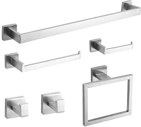 Aikzik Handtuchhalter ohne Bohren, Aluminium Vollmetall Handtuchstange zum Kleben für Bad & Küche, Weiß (Packung mit 2)