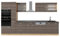 Vicco Küchenzeile R-Line, Edelgrau/Goldkraft Eiche, 350 cm, AP Anthrazit