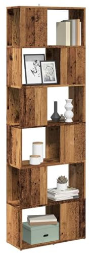 Myheimly Bücherregal/Raumteiler Altholz-Optik 60x24x186 cm