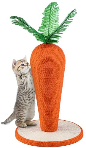 Cat Scratching Post, Cute Carrot Scratching Post, Nature Sisal Cat Scratcher for Indoor Cats and Kittens