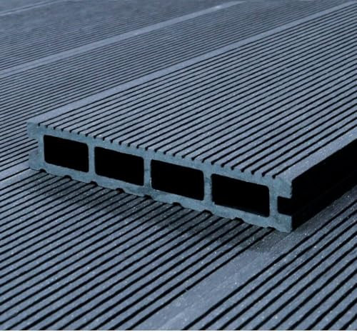 WPC Terrassendielen Komplettbausatz Hohldiele 145x22 27 Stck x 2 m Antrazit 9qm