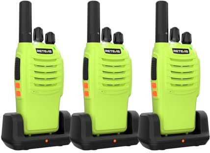 Retevis H777 Walkie Talkies, PMR446 Walkie Talkies for Adults with Rechargeable Batteries, Easy to Use, One-Key Alarm, Type-C, LED Light, Two Way Radio Communication for Outdoor, Camping (3 Pack)