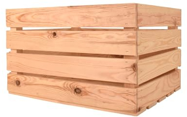 SNOWDON Timber, Flamed Wooden Storage Crate, 2 Pack, (L) 50cm (W) 40cm (H) 30cm, Home and Interior Strorage