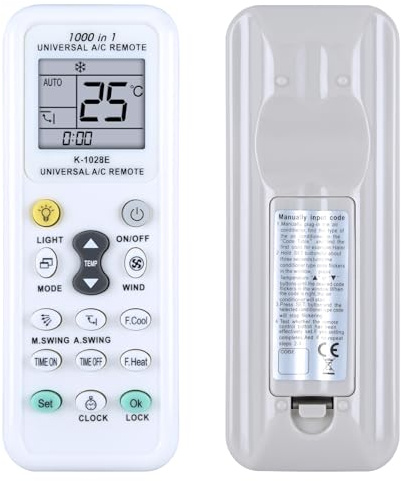 RYQIF K-1028E - Telecomando universale di ricambio per quasi tutti i modelli di tutte le marche di condizionatori d'aria, 1000 codici