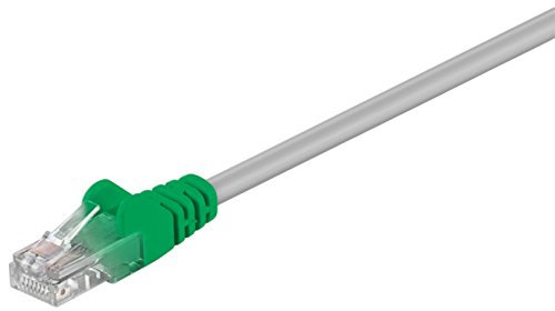 Goobay 68861 CAT 5e Crossover-Cavo Patch, Rete U/UTP, Grigio/Verde, 1m Length