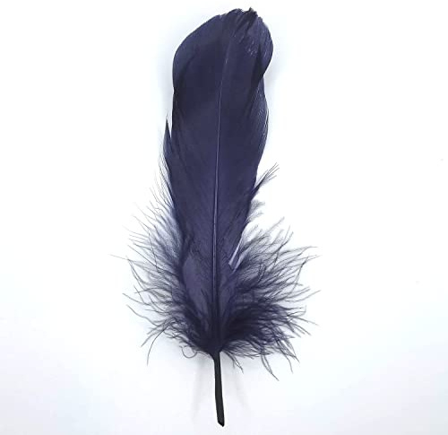 Natürliche Federn Gänsefedern, ca. 15-20 cm, 10 Stück, Dunkelblau - Kopper-24 Gans Schwanzfedern Schmuck Dekoration Bastelfedern für Hochzeit Karneval Party Deko Kostüme Natur Basteln