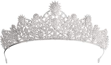 Große Tiara mit kubischen Zirkonia-Kristallen, für Hochzeit, Brautschmuck, Haarschmuck, Schmuck CH10124