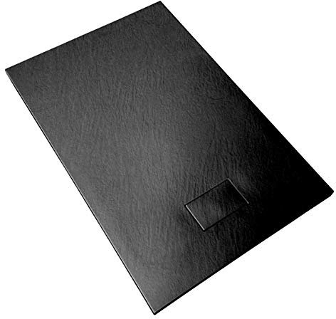 Piatto Doccia H.2,6 cm In Vetro-resina SMC Effetto Pietra Stone Ardesia Piletta Doccia Inclusa (70x140 h 2.6cm, Antracite)