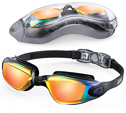 Aegend Lunettes de natation, lunettes de natation sans fuite pour adultes, hommes, femmes, jeunes