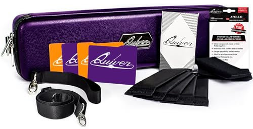 Quiver Time Violette Bolt Karten-Tragetasche - Halter für Sammelkarten und Deck-Aufbewahrungsbox, kompatibel mit PM-TCG-Karten TCG (Handgelenk- & Schultergurt, Trennwände + 100 Apollo Hüllen)