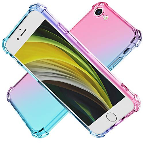 Cuoqing Cover iphone SE 2020/ iphone 8/ iphone 7 Custodia, Telefono Trasparente Sfumata Antiurto Protezione Silicone Case Covers per iphone SE 2020/8/ 7