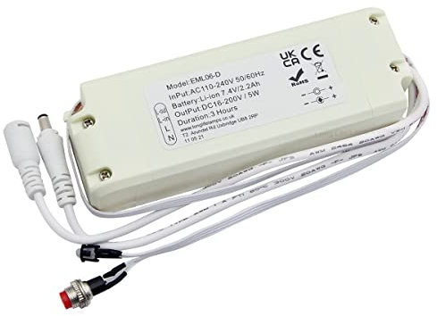Long Life Lamp Company LED Panel Emergency Battery Pack Light Conversion Kit Upto 48w Panel 3 Hours Emergency Power Back Up Non Maintained EML06D Easy Install