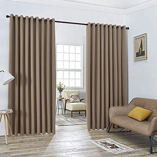 ASATEX Verdunkelungsvorhänge, Größe XXXL, Wand zu Wand, Taupe (Braun,Beige). Jeder Raumteiler misst 274.3x335.3 cm. Gesamtbreite: 4.7 m. Inklusive 2 Raffhaltern. NIC 2 Stück 74.3 cmx335.3 cm Taupe