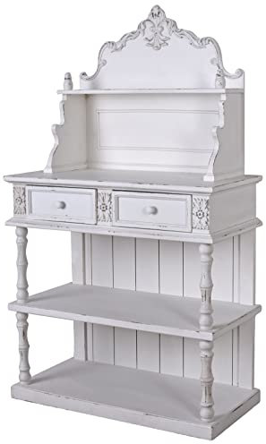 Antik Regal Weiss Anrichte Shabby Chic Sideboard Tellerschrank 81cm Küchenbuffet got035 Palazzo Exklusiv