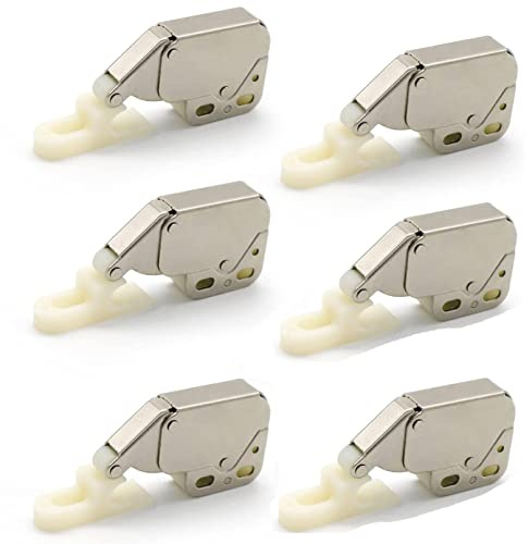 Mini Latch Automatic Spring Catch,6 Pcs Touch Release Catch LatchTouch Catch Latch Lock Push Catch Latch Open Touch Catch Latch Lock with Automatic Spring Lock for Kitchen Cabinet Wardrobe Door