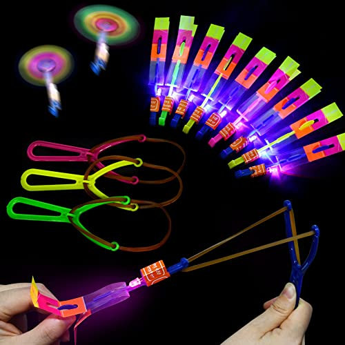 Ainiv Jouet de Fronde, LED Frappeurs à Fusées, Lumineux Catapulte Volant Jouet, Nouveauté Extensible Drôle Jouets de Décompression pour Enfants Jouets Cadeau, Farce, Faveur de Fête