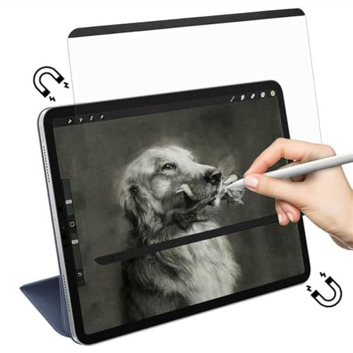 Hoktods Magnetische Papier Schutzfolie für iPad 10,2 Zoll (2021/2020/2019)/ iPad 9./8./7. Generation & iPad Pro 10.5 Zoll/iPad Air 3. Waschbar, blendfrei, Anti-Blau, entfernbar, und wiederverwendbar