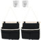 KYYLZ 2 STK Hängeorganizer Hängetasche Wand Aufbewahrungstasche,Organizer Taschen Hängend Hängeaufbewahrung Faltbares Leinen Stoff Wandorganizer mit Haken für Home,Office,Bad,Diele (Schwarz)