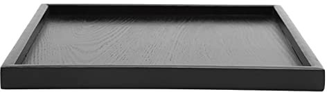 Black Wood Tray Solid Wood Rectangle Serving Tray Coffee Table Tray Tea Tray Modern and Elegant Wooden Tray Restaurant Trays Perfect for Serving Drinks, Foods, Snack, Meals (30 * 30)