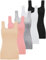 BQTQ 5er-Pack Damen-Tank-Tops, quadratischer Ausschnitt, ärmellos, Tank-Top, Unterhemden, Schwarz, Weiß, Grau, Rosa, Beige, Mittel