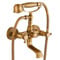 Badewannenarmatur Badewanne Wasserhahn Retro Vintage Stil Messing Wandmontage Zwei Griffe Wannenbatterie Badewannen Armatur Mit Handbrause Badewanne Mischbatterie Duscharmatur, Bronze