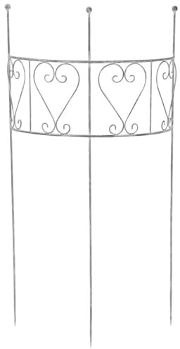 Iron Trellis in Grey - Decorative and Robust Trellis 102 cm - Versatile Garden Decoration and Privacy Screen for Balcony, as a Shrub Holder for Roses, Cucumbers and Climbing Plants