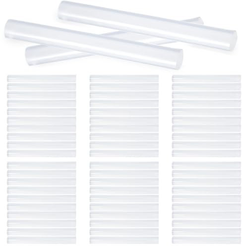 Hocansen 50 Pezzi Bastoncini Stick Colla Caldo 11x100mm Bastoncini di Colla Stick Hot Melt Trasparente Barre di Gomma Termiche Bastone Della Colla per Pistola Fai da Te (RJB/11x100)
