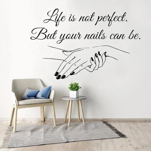 YLLMNOBN Nagelstudio Zitat Wandaufkleber Vinyl Aufkleber Nail Art Nagellack Wandbild Beauty Salon Dekor Nail Art Vinyl Art