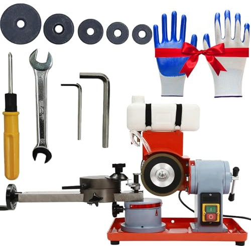 Affûteuse de lame de scie, meuleuse de lame de scie circulaire ronde électrique 370 W avec réservoir d'eau de 2 L, 5 centrages de scie, meule d'injection d'eau 2850 tr/min for lame de scie à pointe