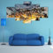 FatAco 5 Stück Blick auf die Abendlandschaft in den französischen Alpen Bilder Gemälde Modern Home Decor Leinwand Poster Wohnzimmer Modular (Rahmenlos)