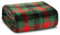 Eurofirany Couverture plaid à carreaux - 150 x 200 cm - Vert et rouge - Couverture de canapé - Décoration de Noël - Motif de Noël